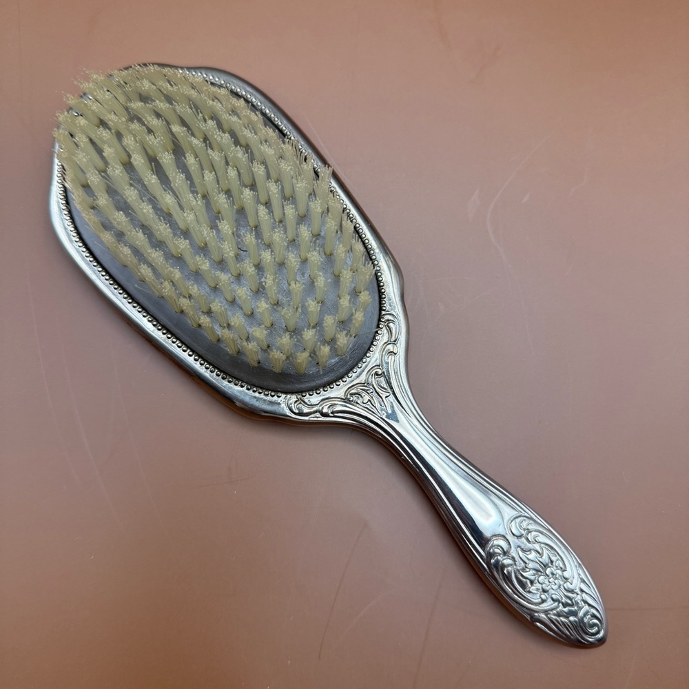 Vintage Art Nouveau Silver Tone Plated Mirror Brush Vanity Dresser Set - Picture 6 of 13